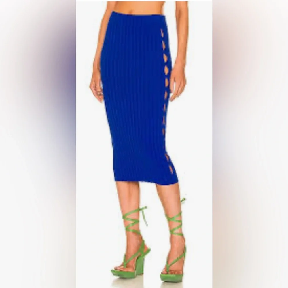 Cotton citizen yellow midi-skirt with cutouts in yellow XS - Picture 4 of 5